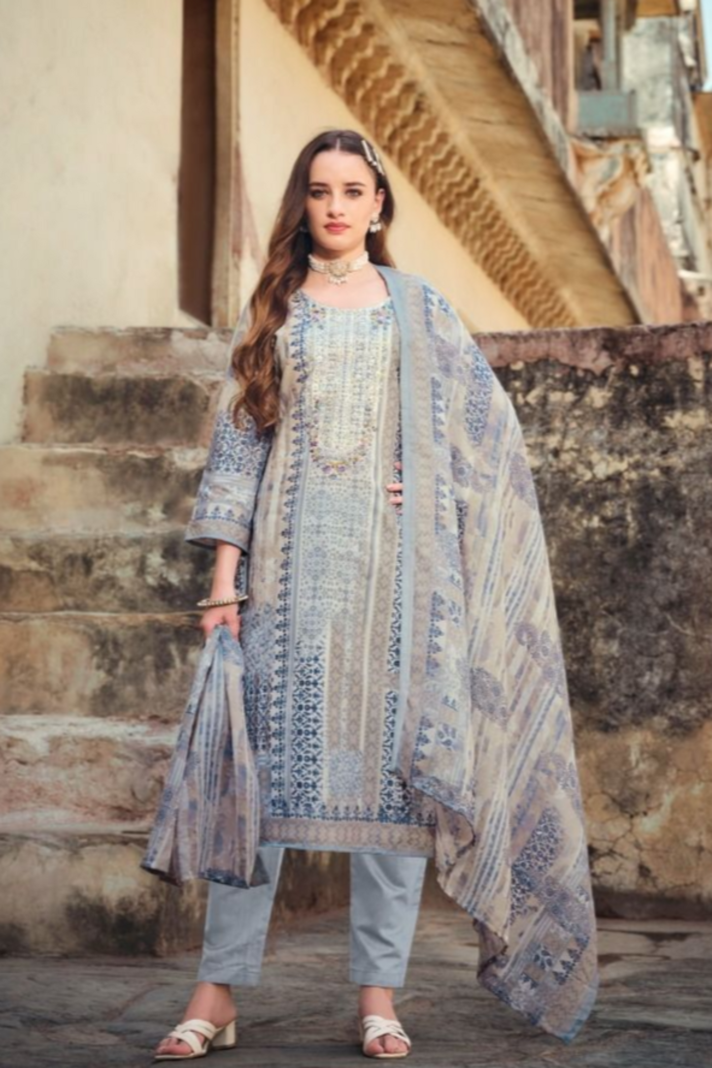 Steel blue salwar kameez offers a cool, elegant tone that blends sophistication with everyday comfort—ideal for formal and semi-casual wear.
