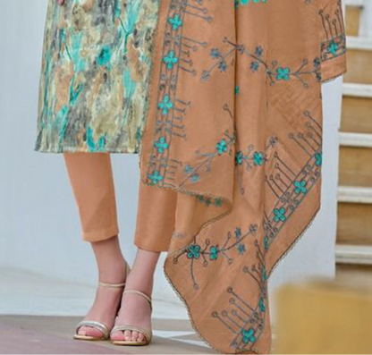 Light blue cotton outfit with a cool and soothing vibe, perfect for daily wear and relaxed summer outings.
