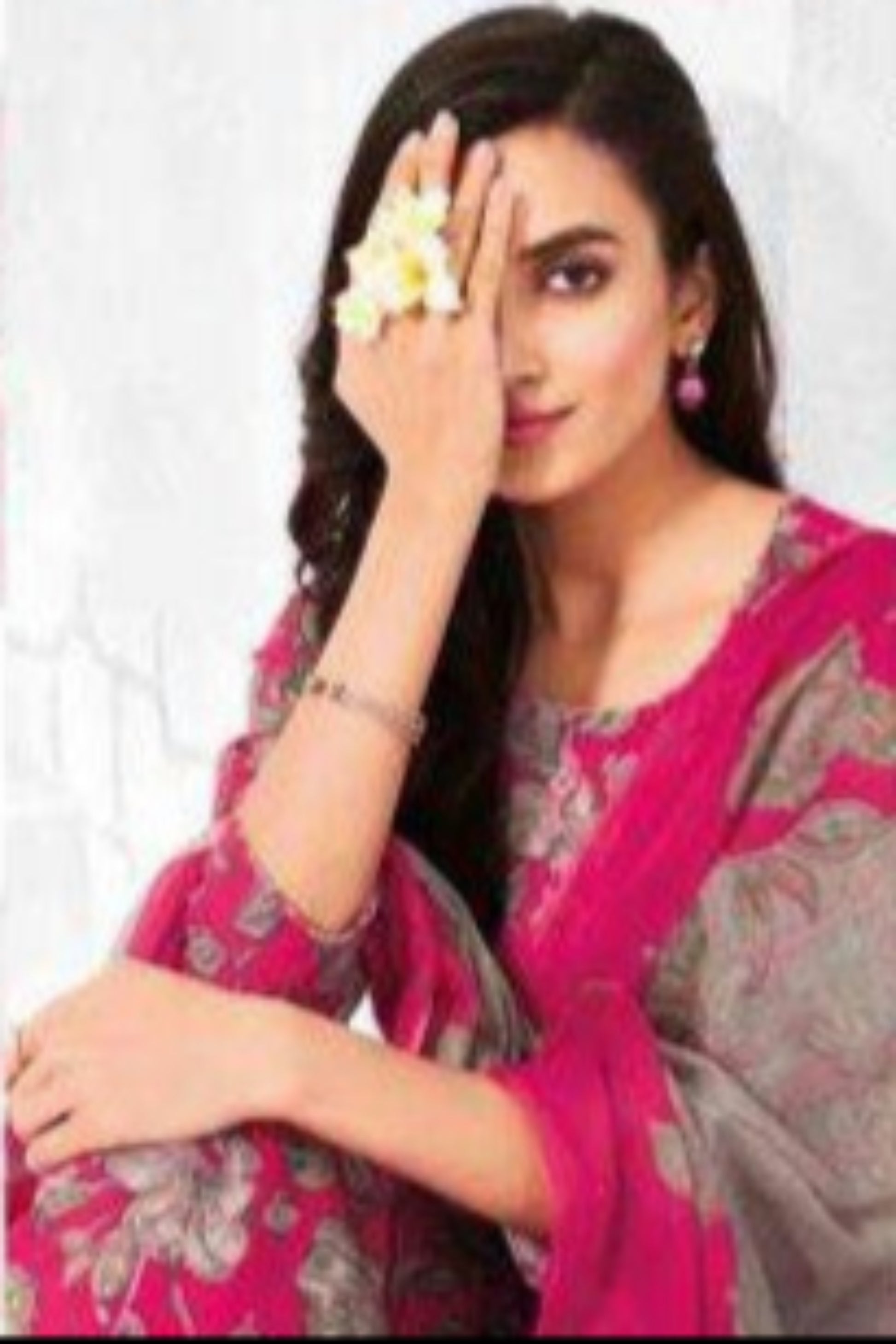 Pink cotton outfit with a soft and charming look, ideal for casual gatherings, festive occasions, and graceful everyday style.
