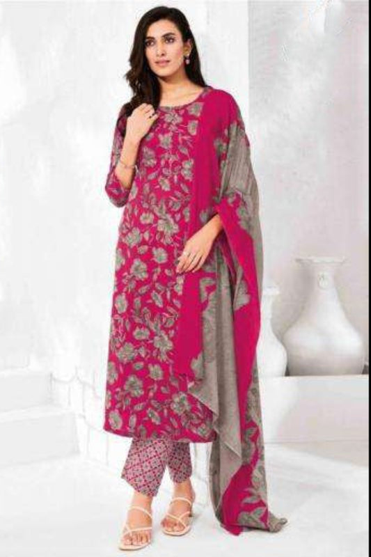 Pink cotton outfit with a soft and charming look, ideal for casual gatherings, festive occasions, and graceful everyday style.
