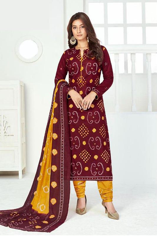 "Wine colour cotton wear exudes rich sophistication – a bold yet graceful choice for any occasion."
