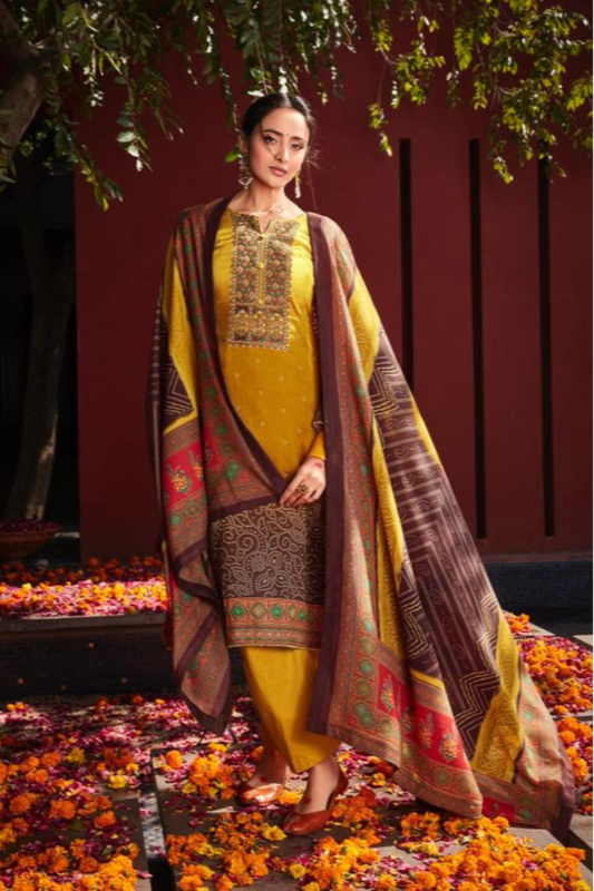 Yellow colour cotton wear brings sunshine and joy – ideal for Haldi, Eid, or summer events.
