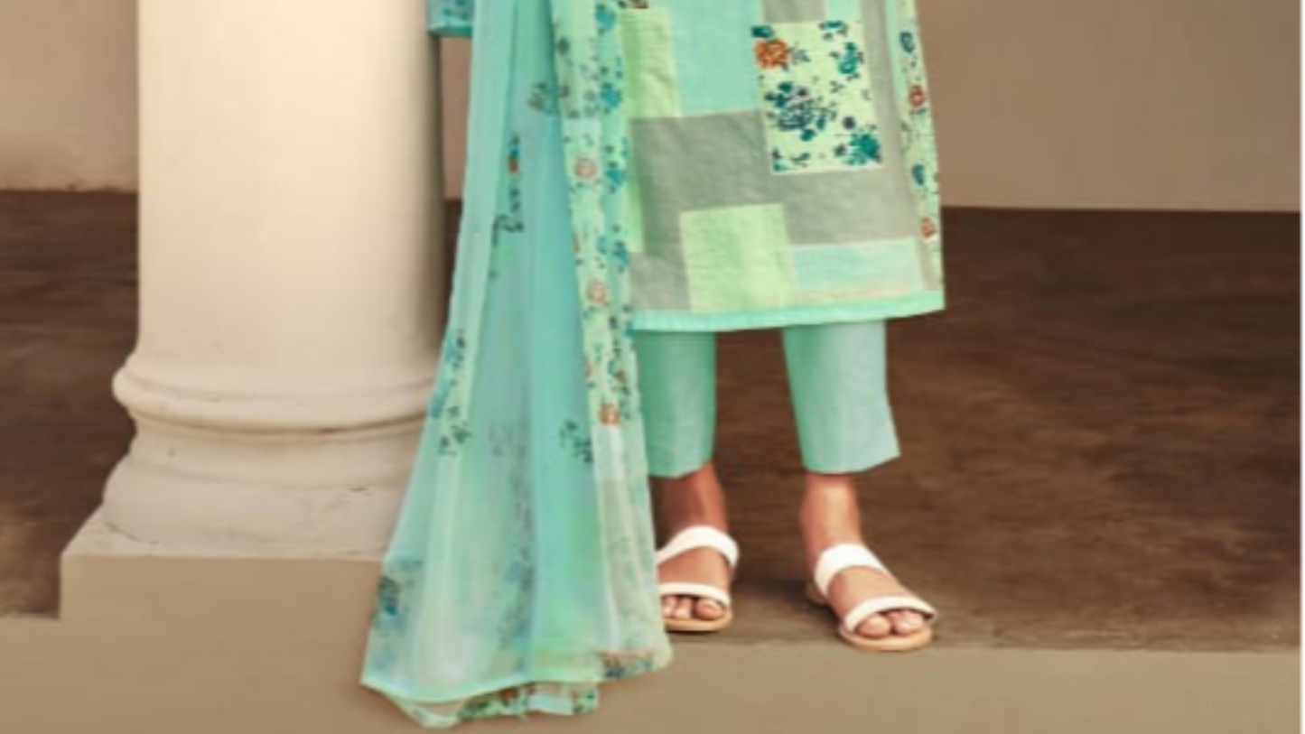 South Asian Women's Wear Cotton Printed Salwar Kameez Suits