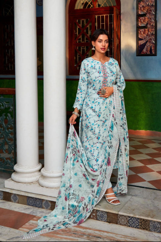 Sky blue colour cotton wear brings breezy freshness – perfect for casual days and summer events.
