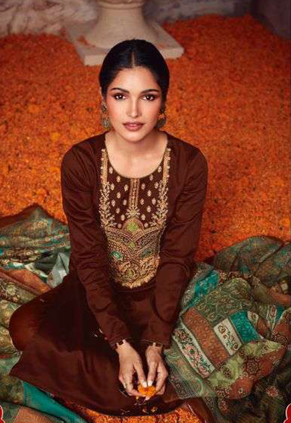 Brown cotton wear speaks tradition and boldness – perfect for weddings and festive nights.