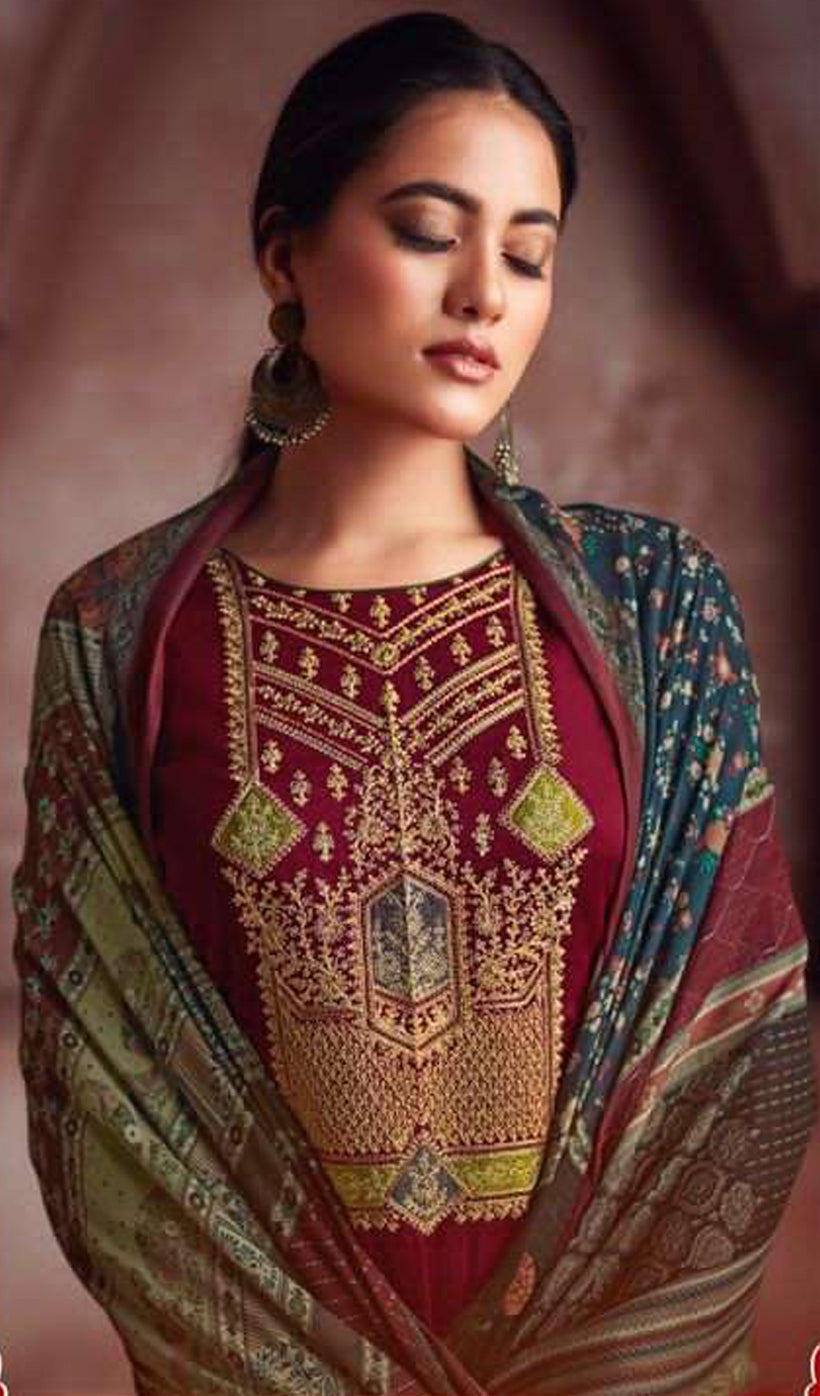 "Wine colour cotton wear exudes rich sophistication – a bold yet graceful choice for any occasion."

