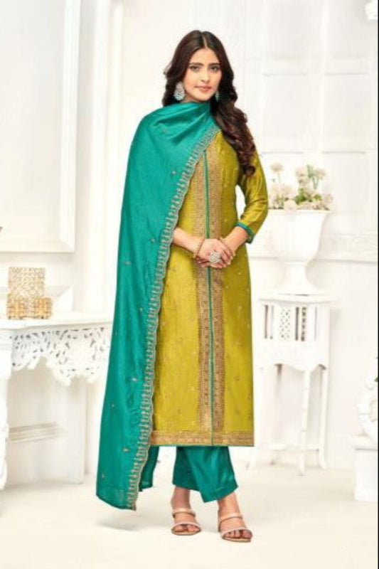 Yellow cotton outfit with a bright and cheerful vibe, ideal for haldi functions, summer outings, and everyday festive charm.
