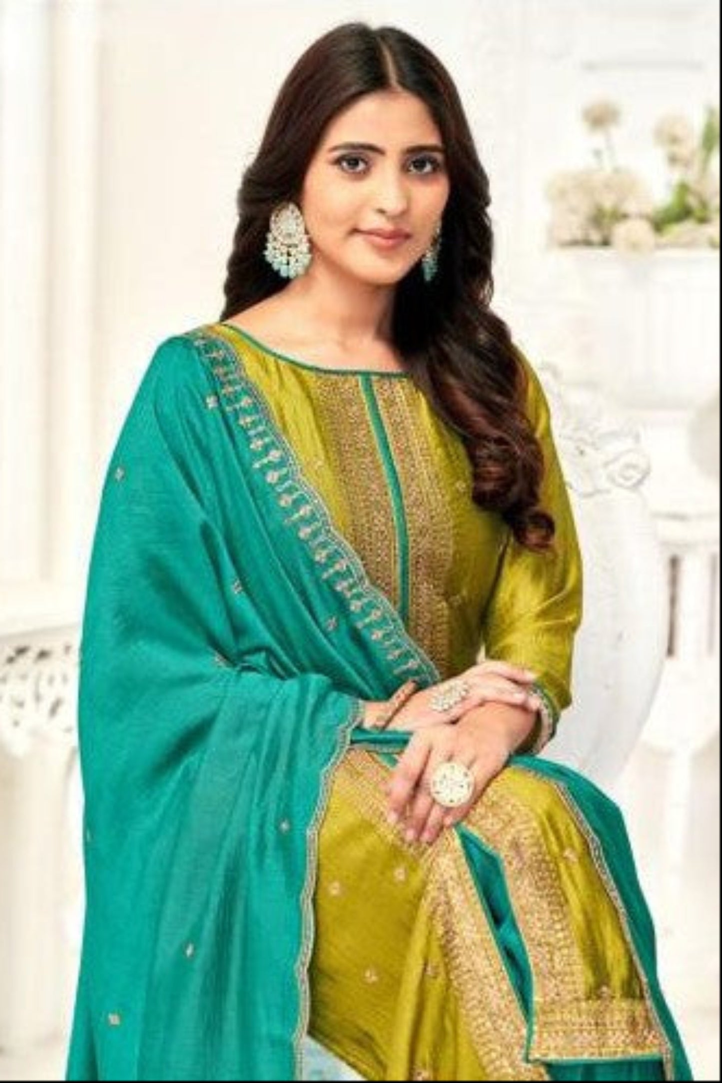 Yellow cotton outfit with a bright and cheerful vibe, ideal for haldi functions, summer outings, and everyday festive charm.
