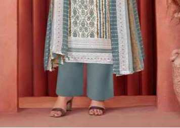 Grey and white cotton outfit with a subtle and elegant tone, ideal for everyday wear and simple festive occasions.

