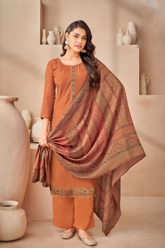 Orange colour cotton wear adds vibrance and energy – a bold choice for cultural celebrations.
