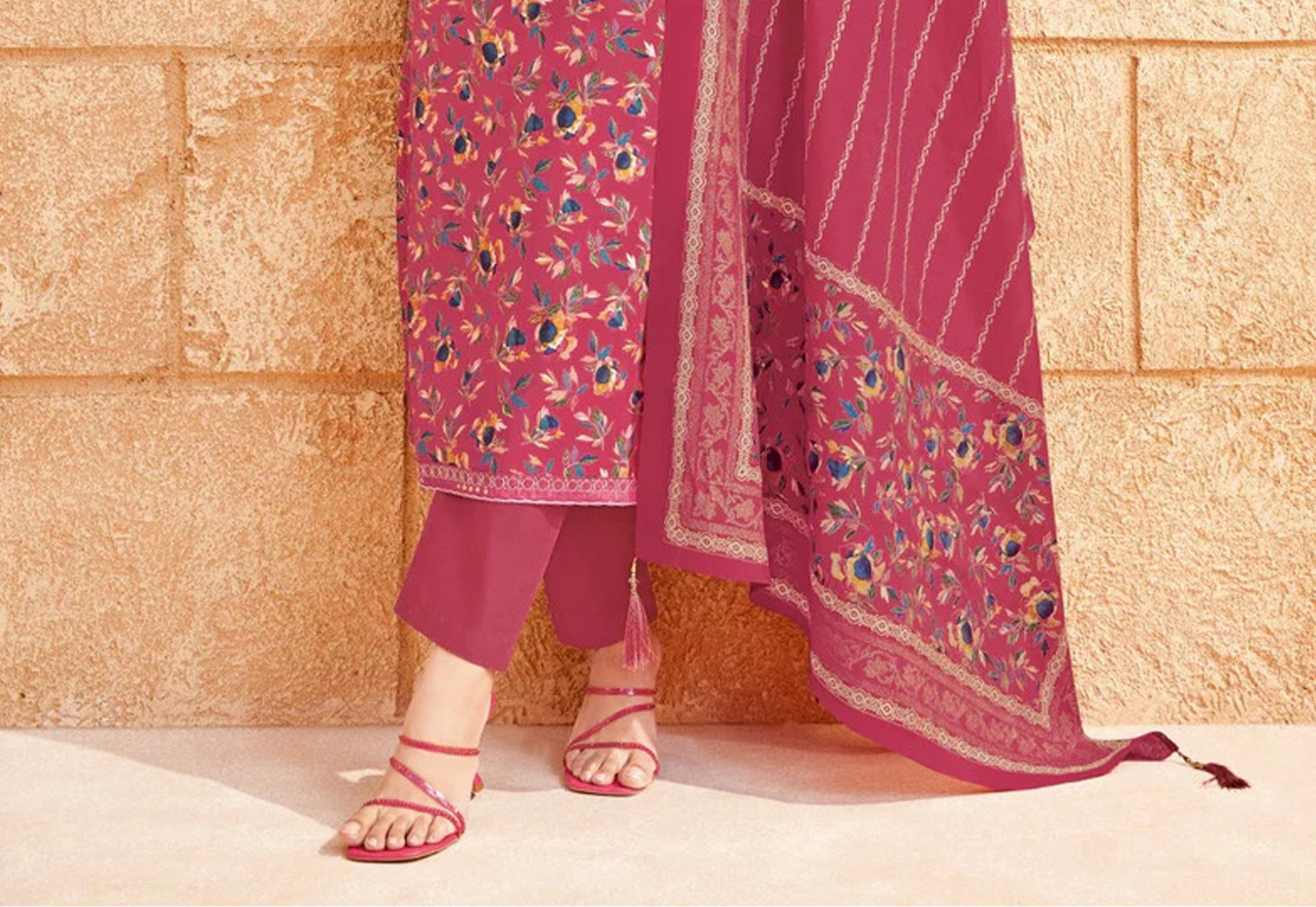 Pakistani designer embroidery and digital printed salwar kameez suit