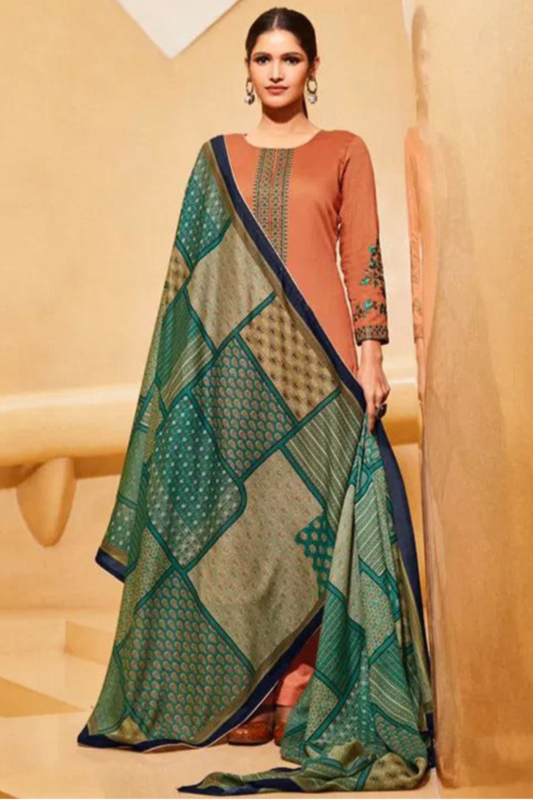 Orange colour cotton wear adds vibrance and energy – a bold choice for cultural celebrations.
