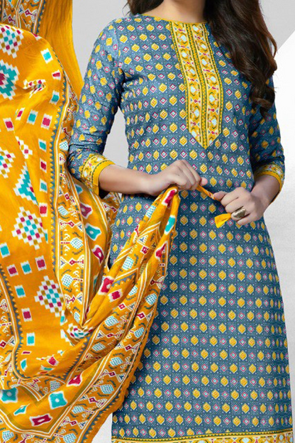Yellow colour cotton wear brings sunshine and joy – ideal for Haldi, Eid, or summer events.
