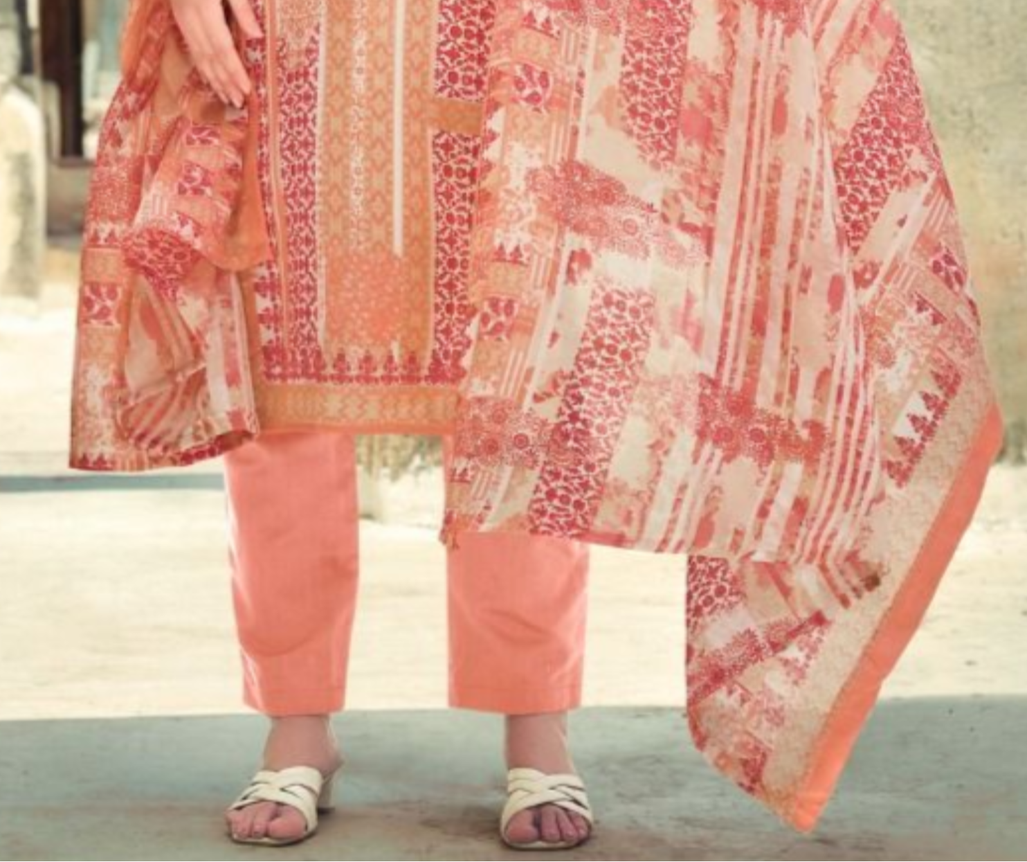 Peach color salwar kameez offers a soft, graceful look, perfect for daytime events and casual gatherings with a refreshing touch.

