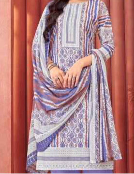 Purple and white cotton outfit with a graceful and calm look, perfect for daily wear, festive mornings, and relaxed gatherings.

