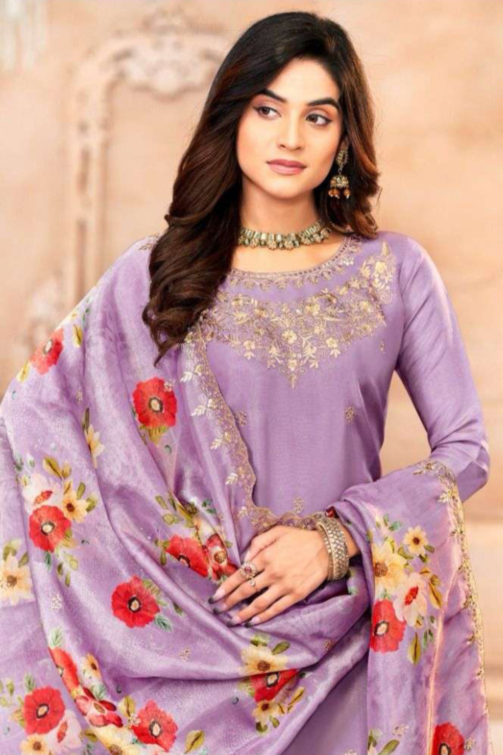 Lavender cotton wear offers a soft, graceful charm with its pastel tone, perfect for adding a touch of elegance to everyday or festive looks.
