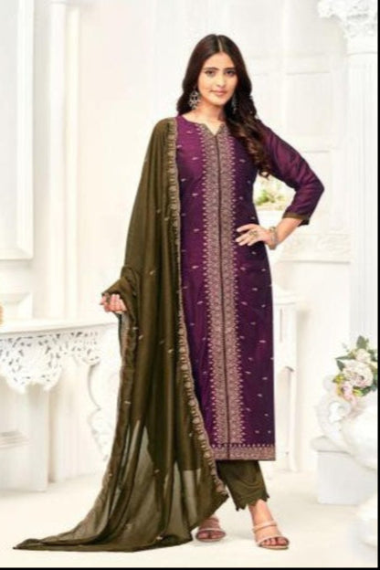 Wine cotton outfit with deep, regal tones—perfect for special gatherings, evening wear, and adding elegance to everyday style.

