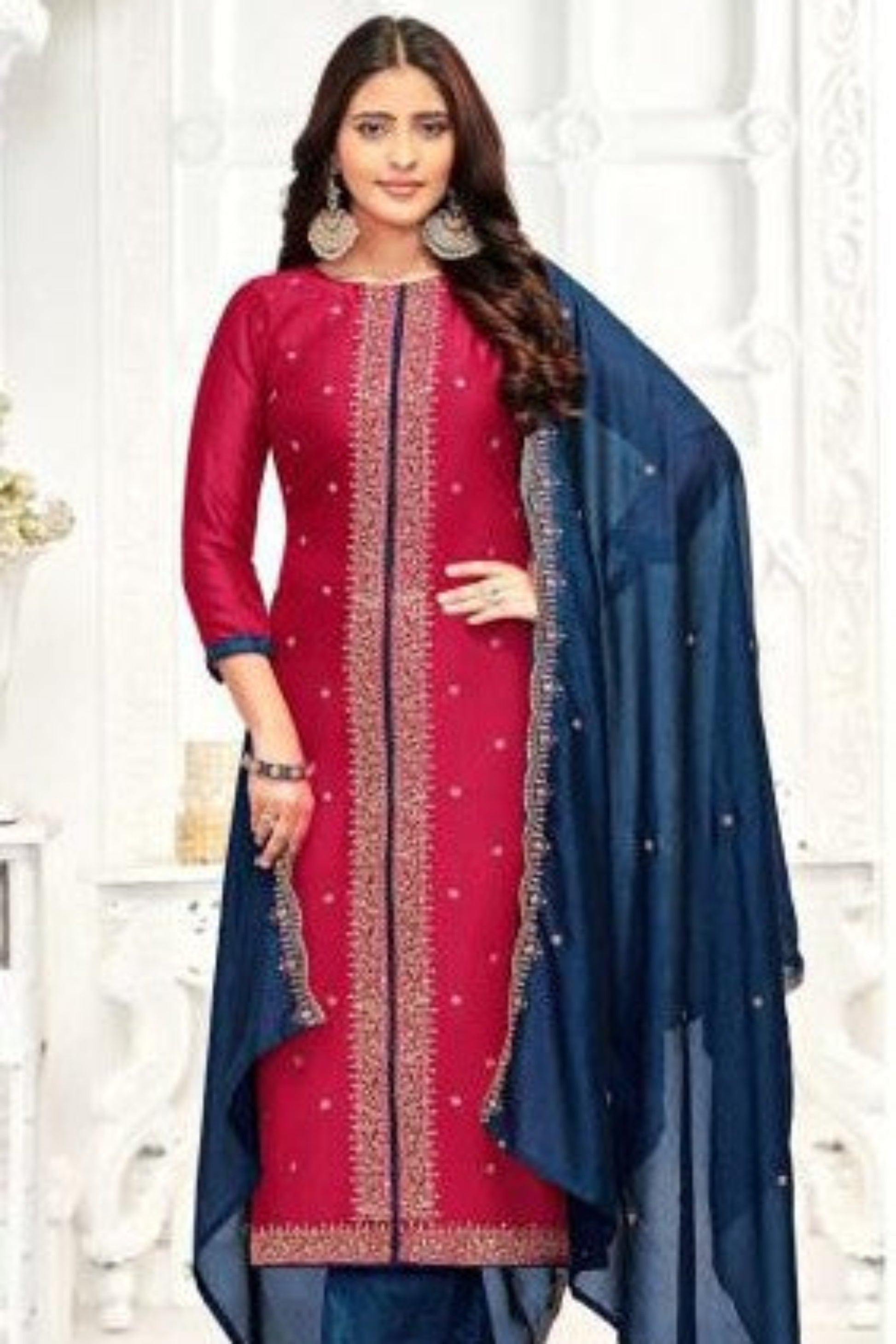 Red cotton outfit with a bold and vibrant look, perfect for festive celebrations, traditional gatherings, and standout everyday style.
