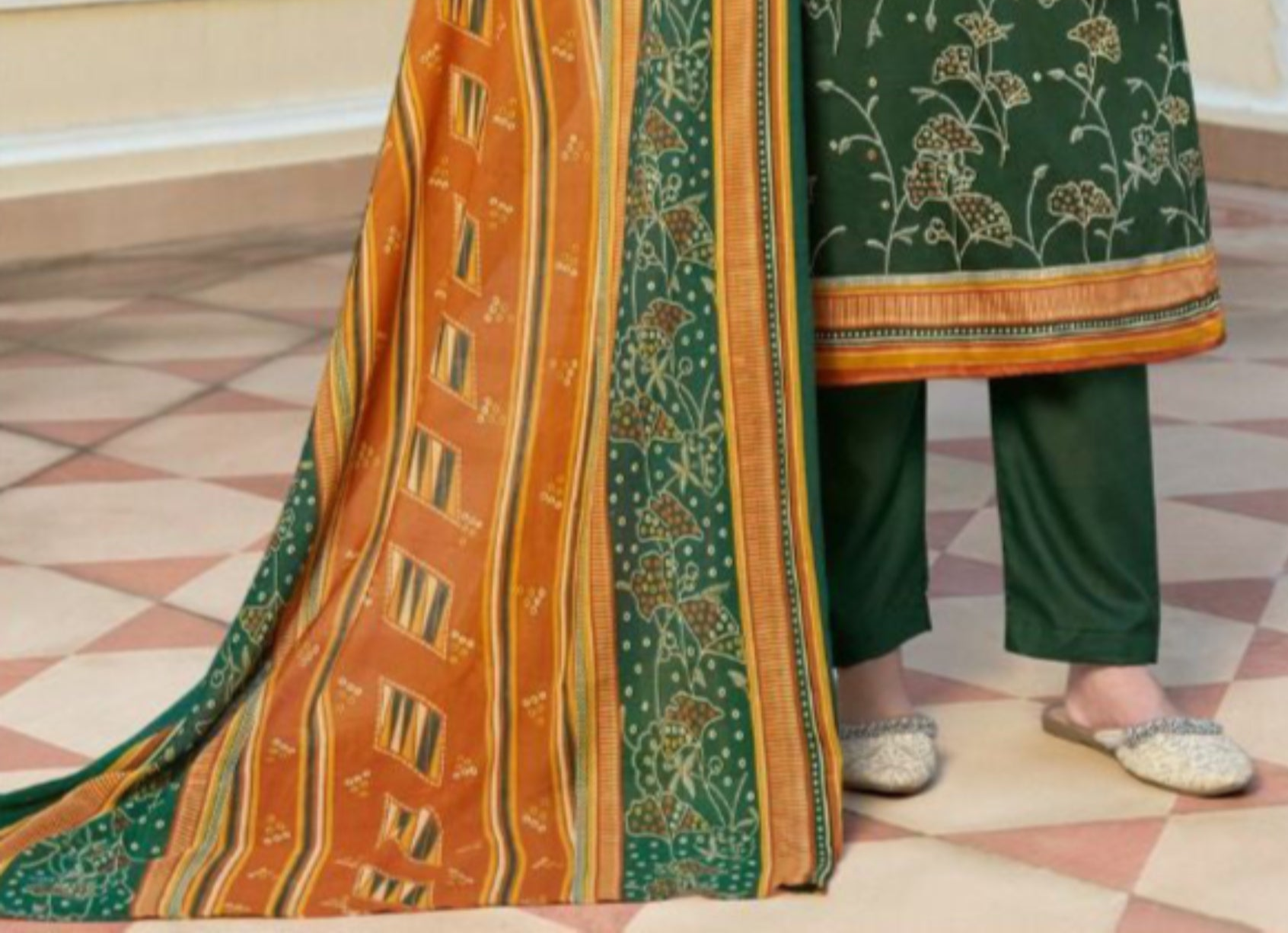 Dark green cotton wear brings a rich, earthy elegance, making it a perfect choice for both casual and festive occasions with its deep, timeless tone.
