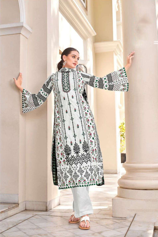 White cotton outfit with a clean and timeless look, perfect for daily wear, spiritual events, and summer gatherings.

