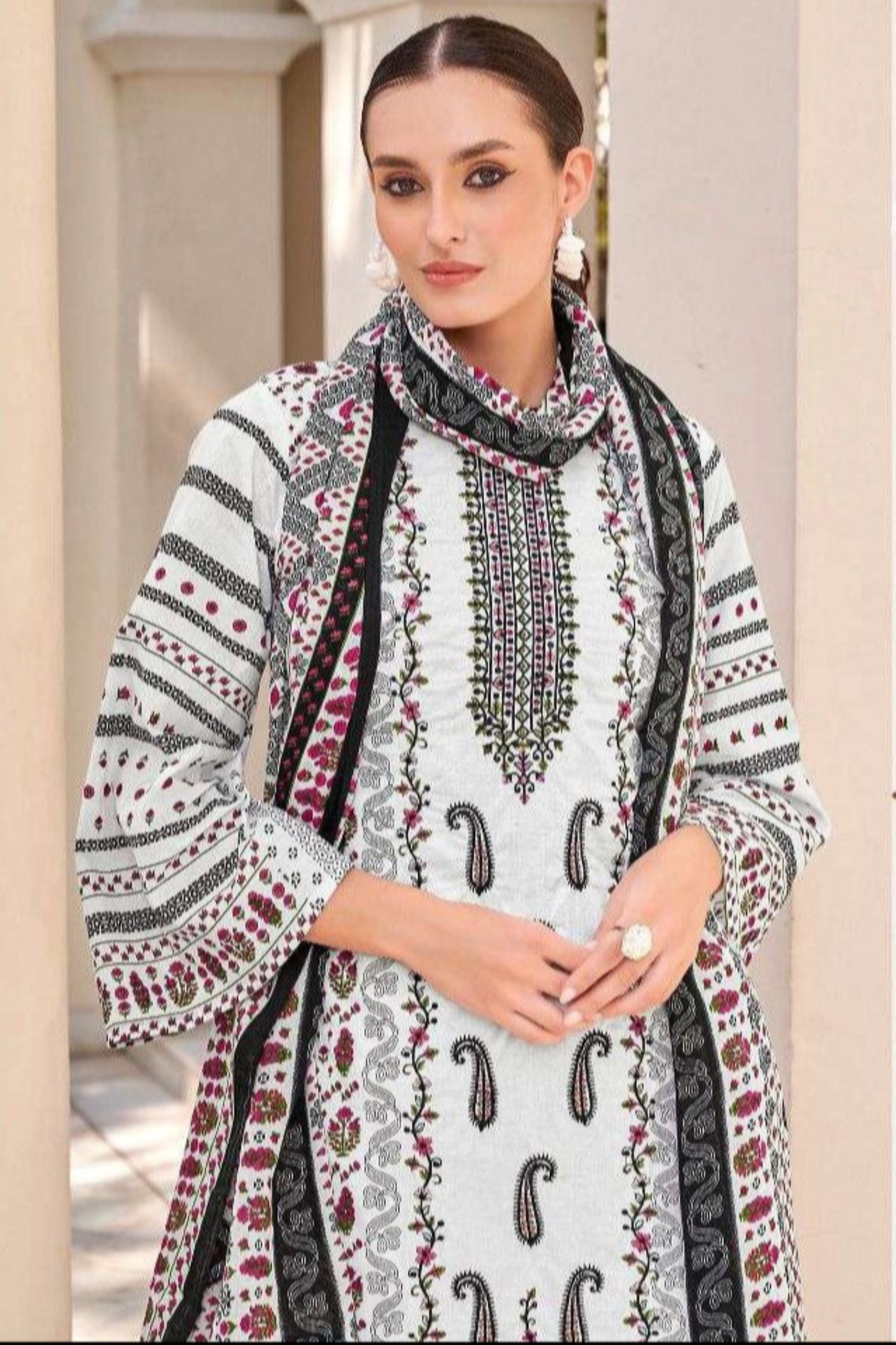 Chic white cotton outfit with a fresh and breezy vibe, ideal for everyday wear, summer outings, and festive mornings.
