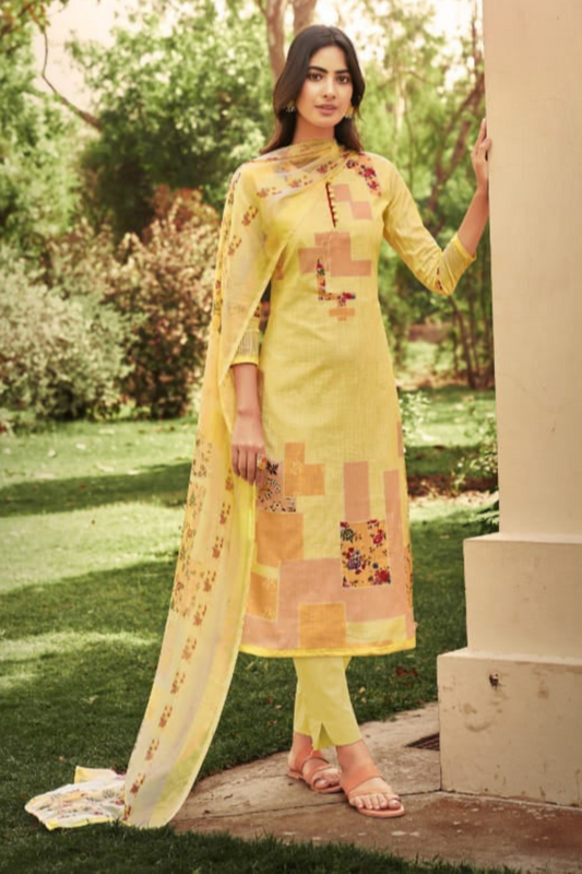 Yellow colour cotton wear brings sunshine and joy – ideal for Haldi, Eid, or summer events.
