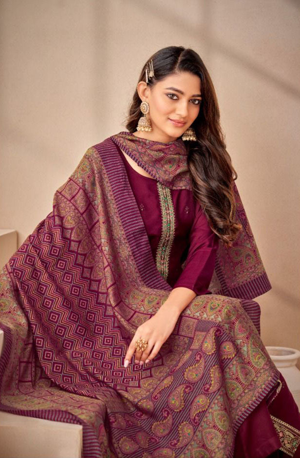 "Wine colour cotton wear exudes rich sophistication – a bold yet graceful choice for any occasion."