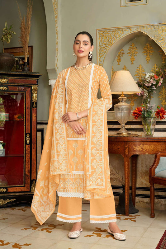Yellow colour cotton wear brings sunshine and joy – ideal for Haldi, Eid, or summer events.
