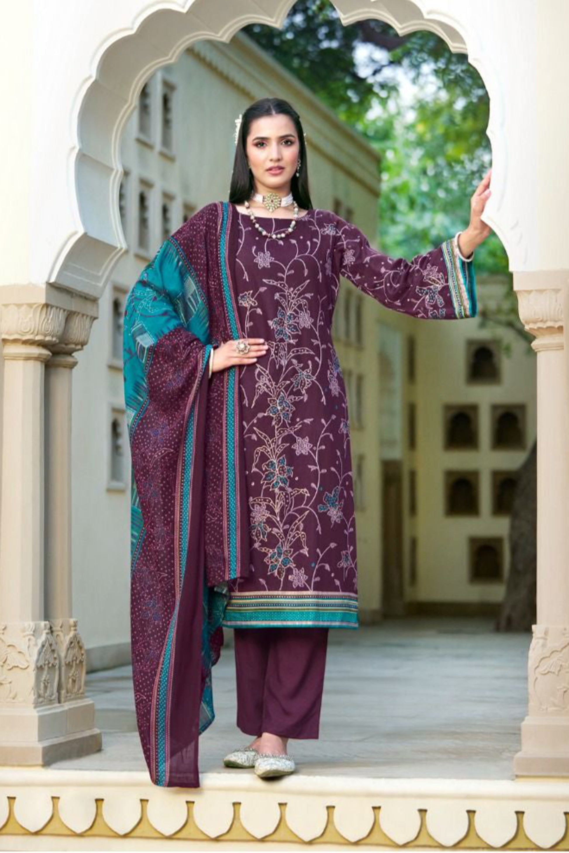 Wine color salwar kameez adds a rich, elegant touch to your ethnic wardrobe, perfect for festive evenings and special celebrations.
