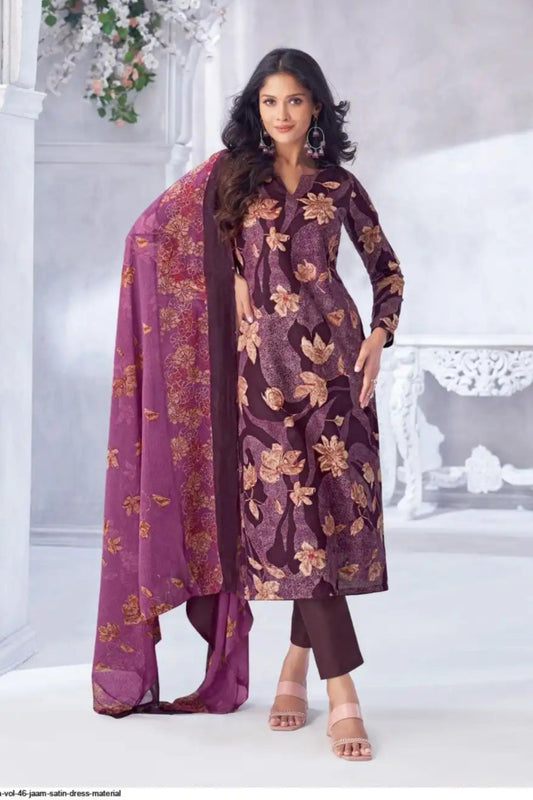Wine cotton outfit with a deep, luxurious tone, perfect for evening functions, festive celebrations, and elegant everyday wear.
