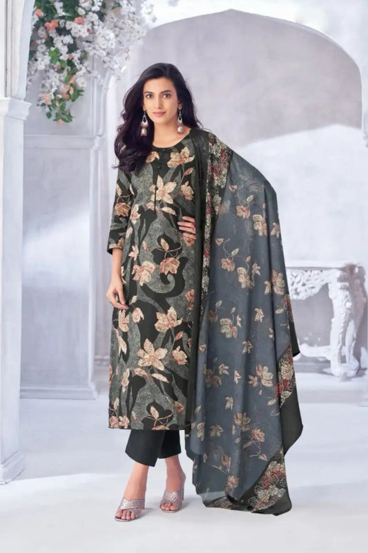 Black cotton outfit with a timeless and versatile appeal, perfect for everyday elegance, evening events, and festive gatherings.
