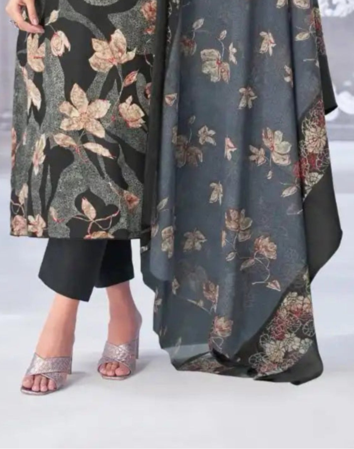 Women Salwar Kameez in Mustard Black Color For Party and Everyday Wear