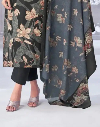 Women Salwar Kameez in Mustard Black Color For Party and Everyday Wear