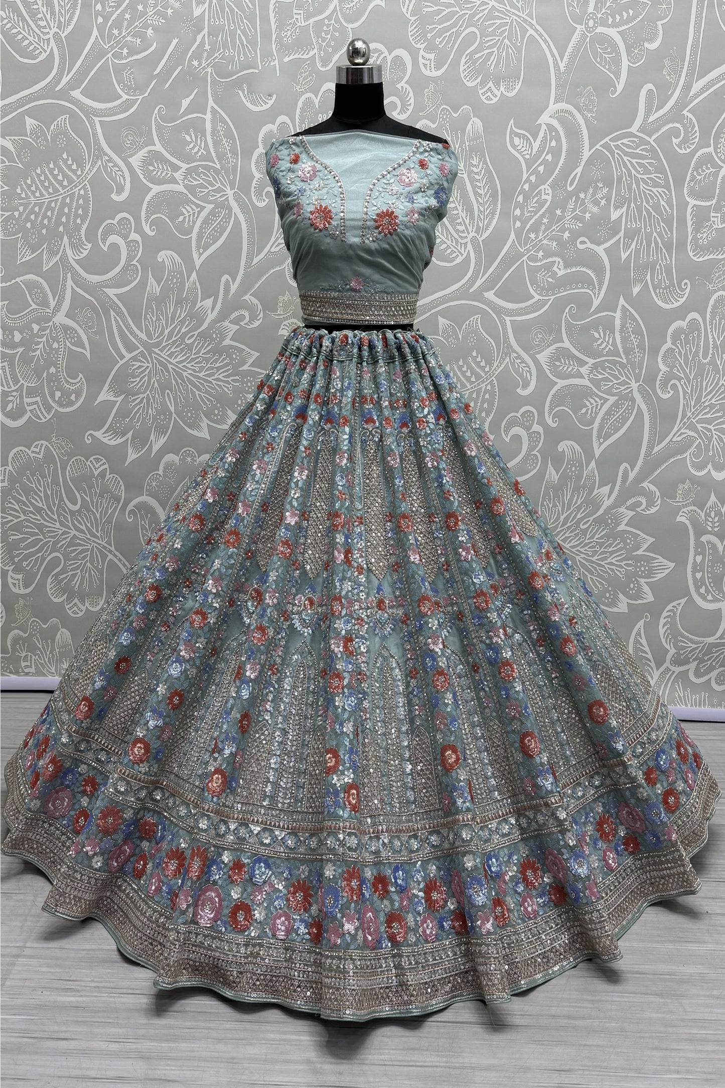 "Traditional lehengas for modern Indian Americans."
