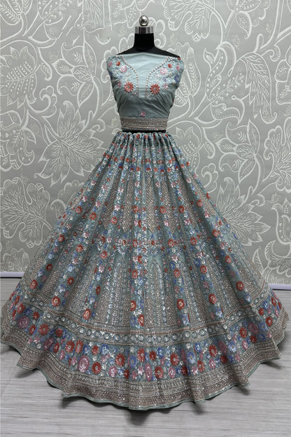 "Traditional lehengas for modern Indian Americans."
