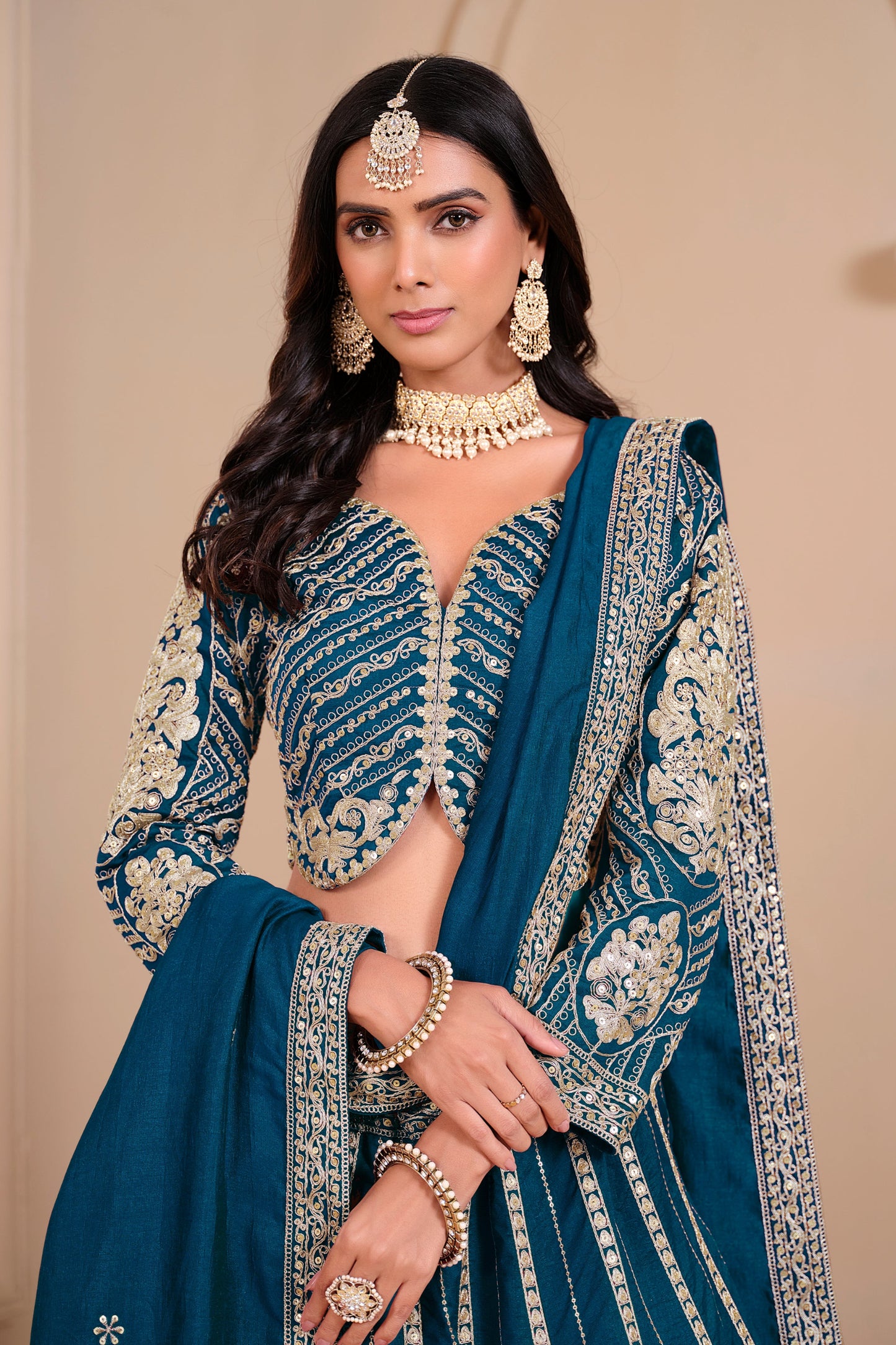 "Lehengas made for Indian functions across the USA."
