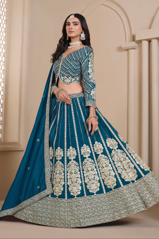 "Lehengas made for Indian functions across the USA."
