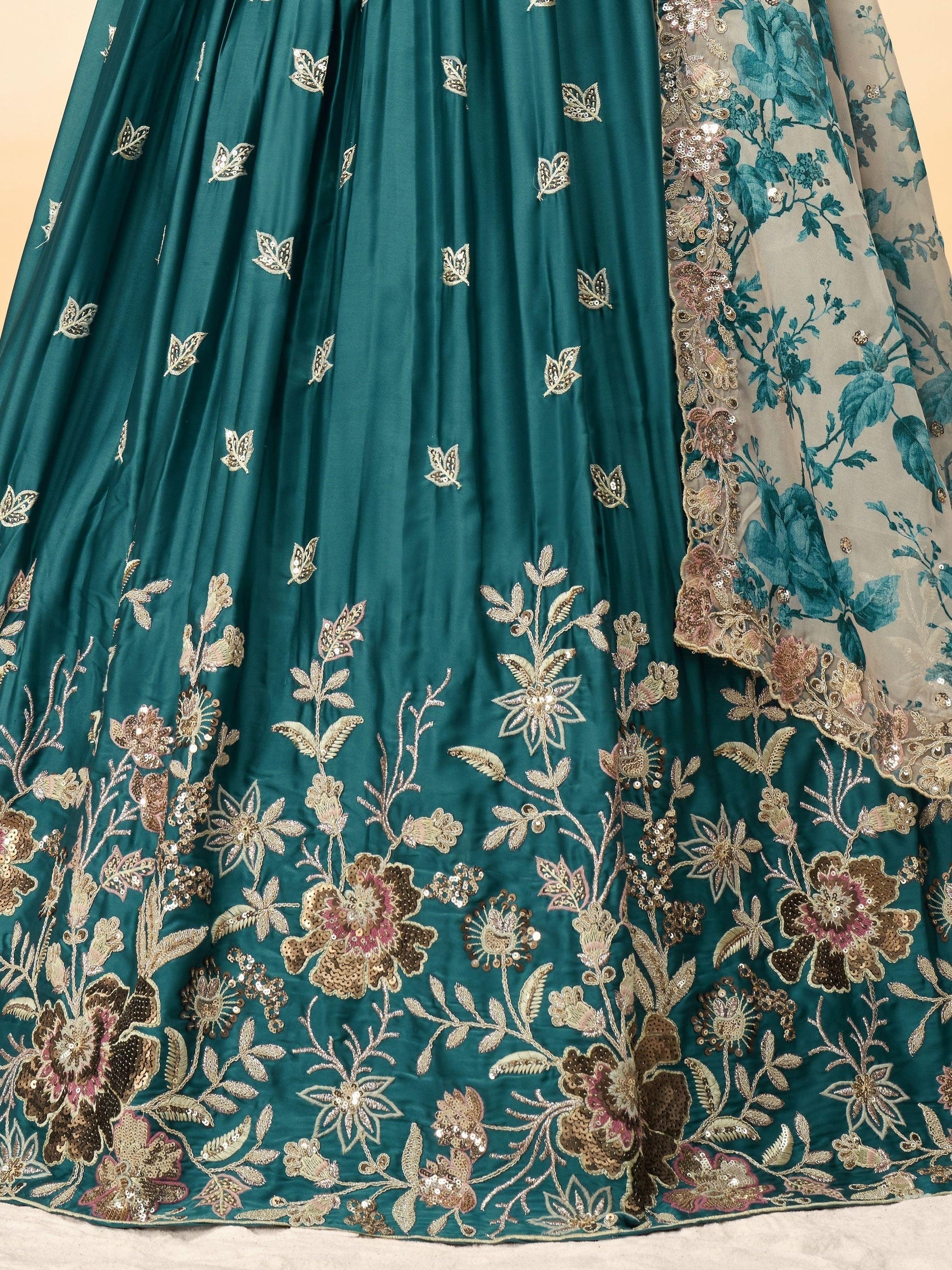 "Stylish lehengas for U.S.-based Indian functions."
