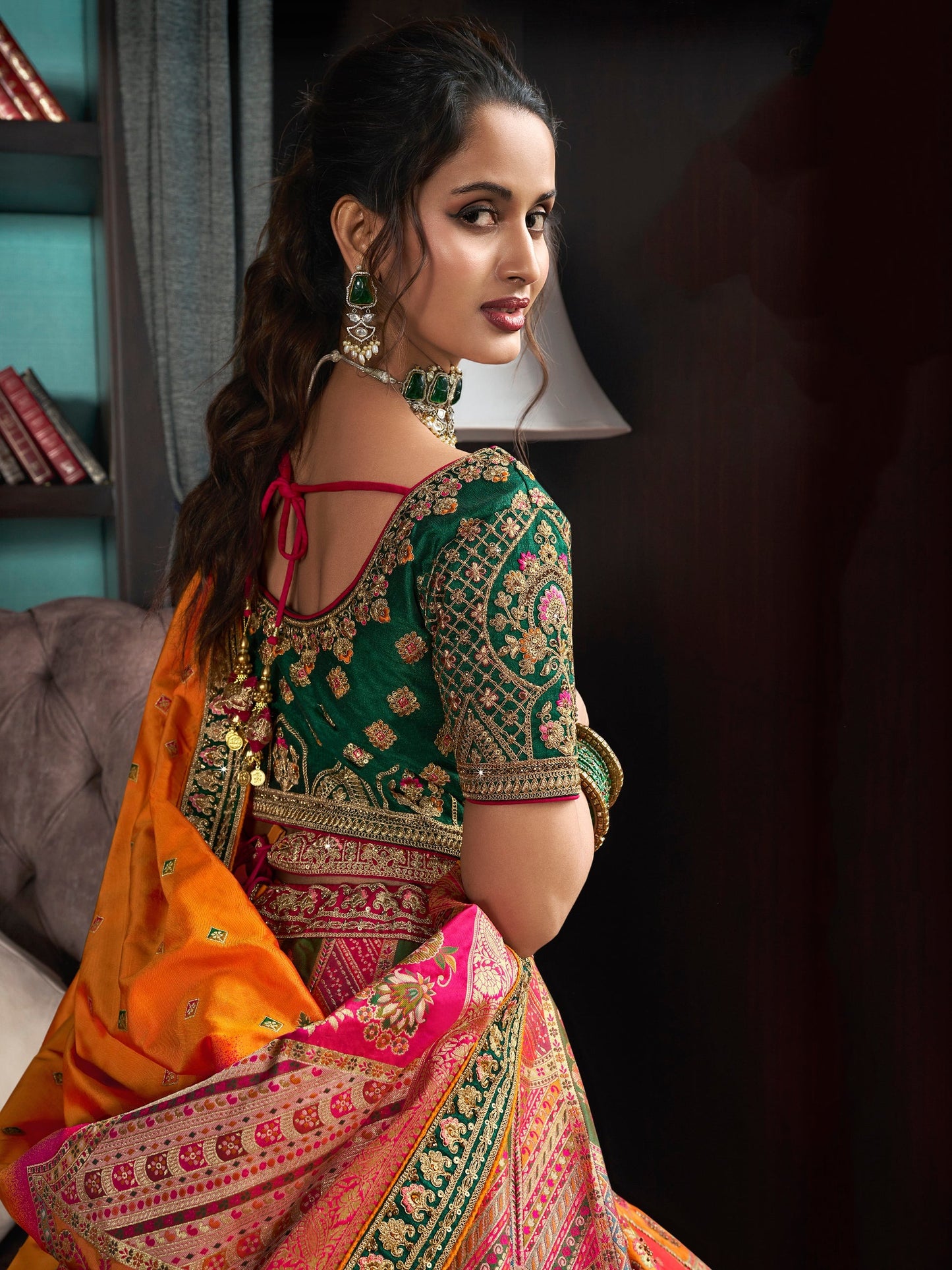 "Lehengas made for Indian functions across the USA."
