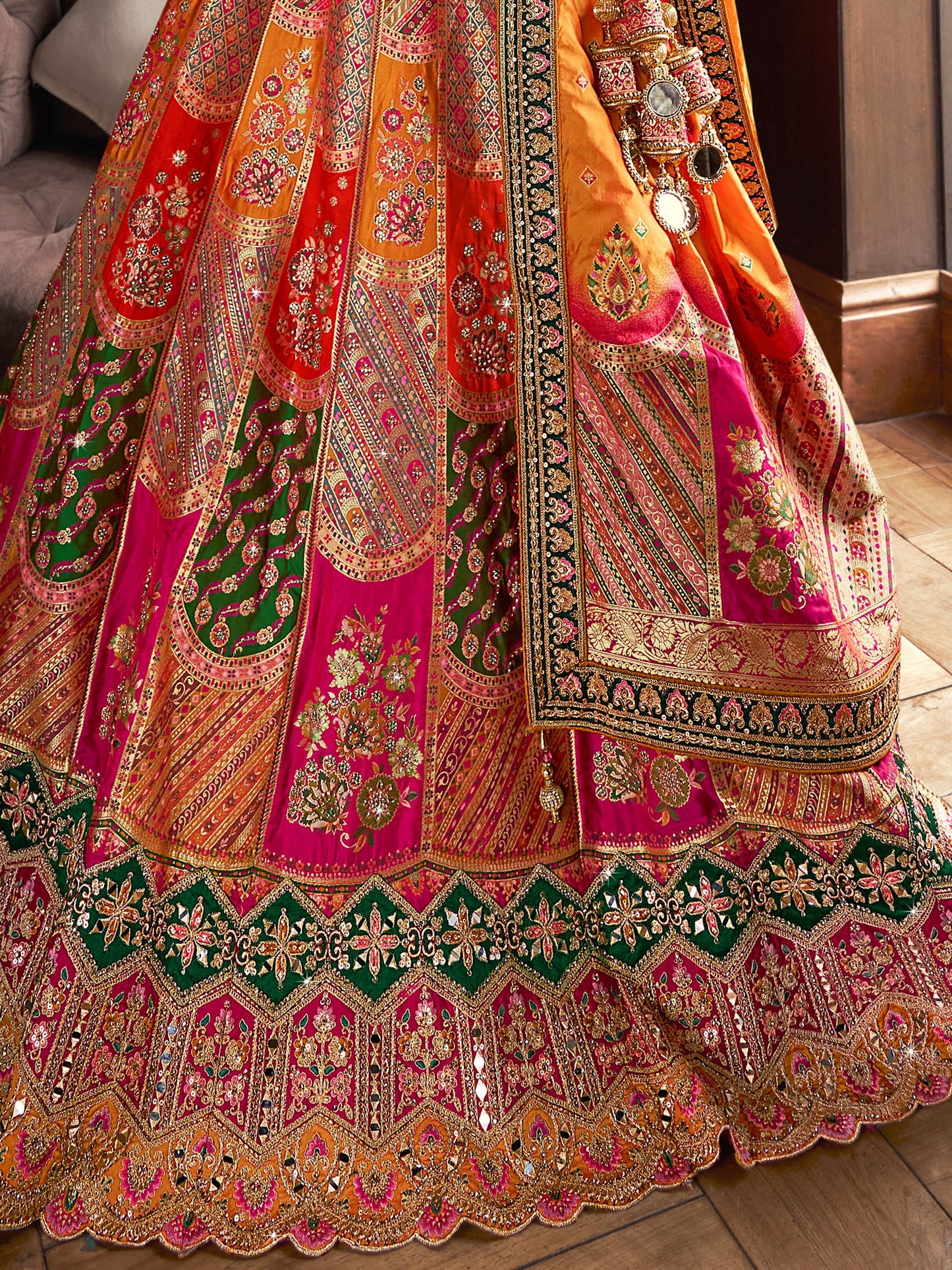 Lehengas made for Indian functions across the USA.
