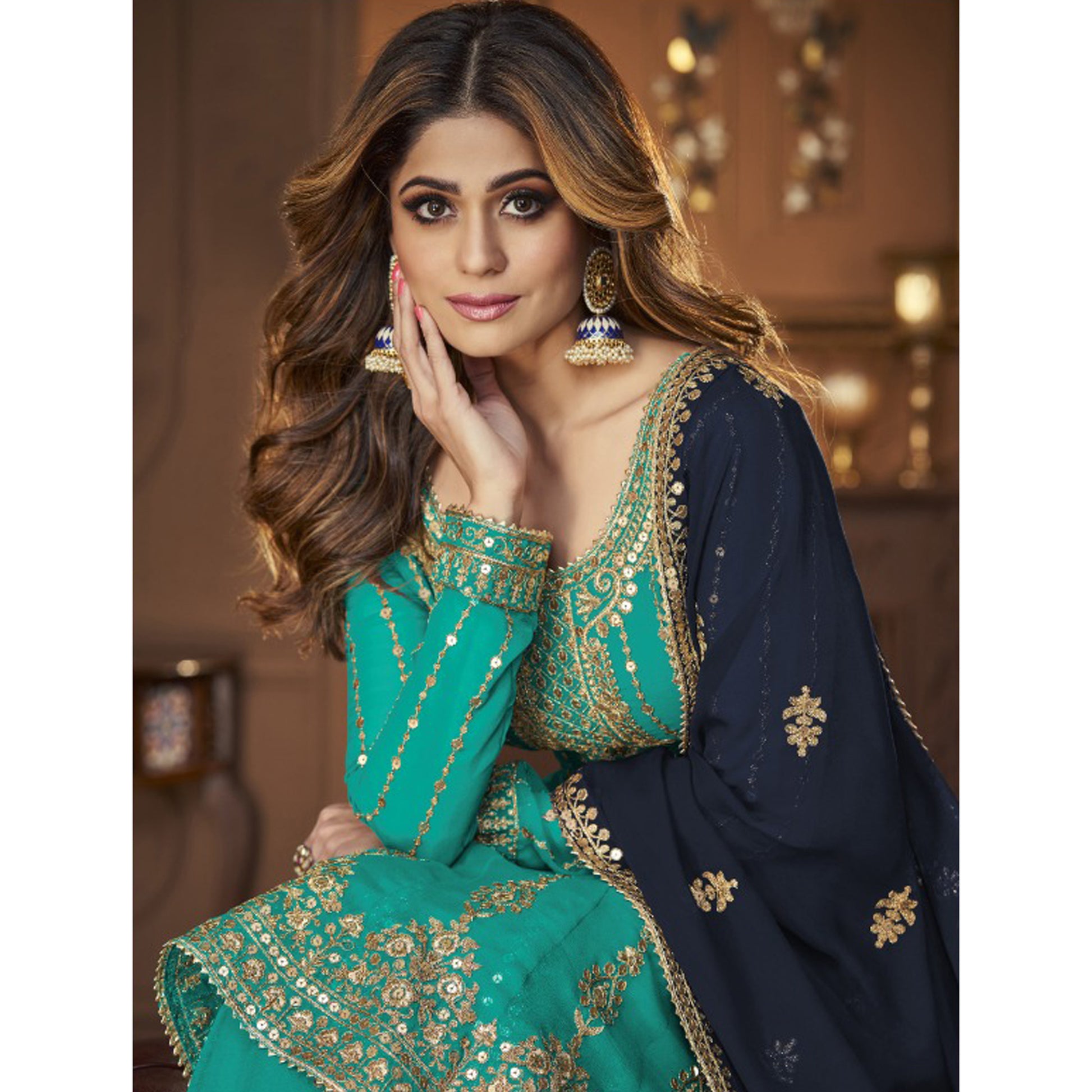 "Lehengas for Indian weddings in the USA."
