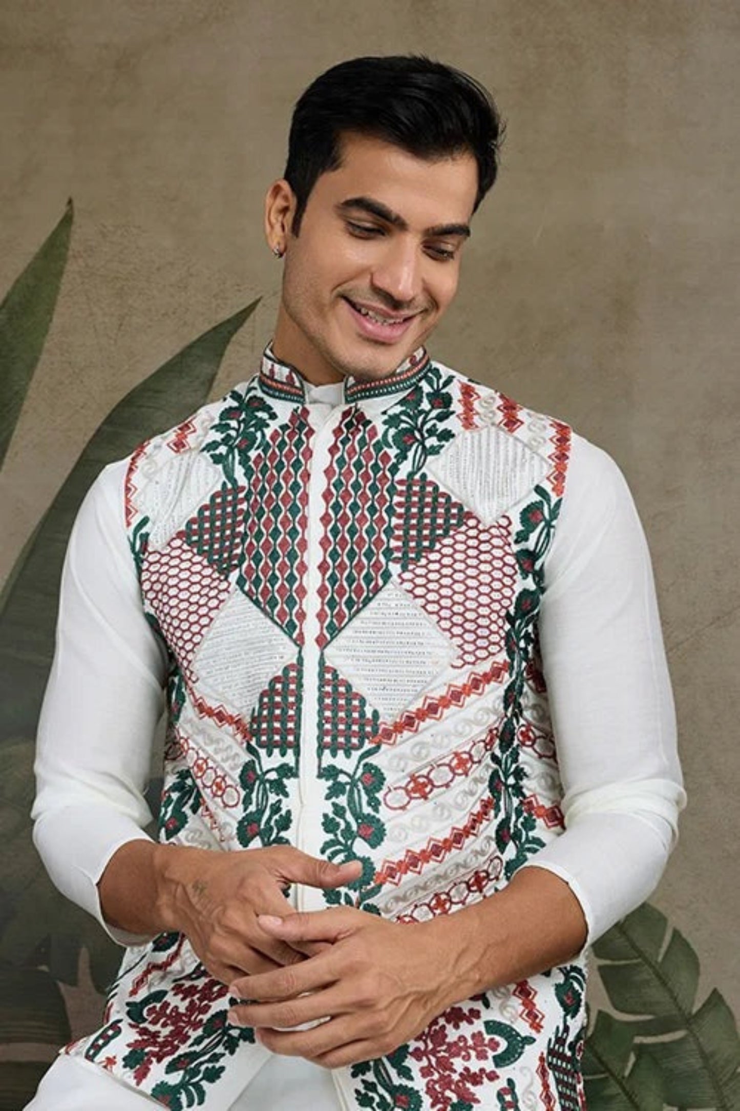 Latest White Color Viscose Silk Kurta Set For Men Real Mirror Work With Matching Pant