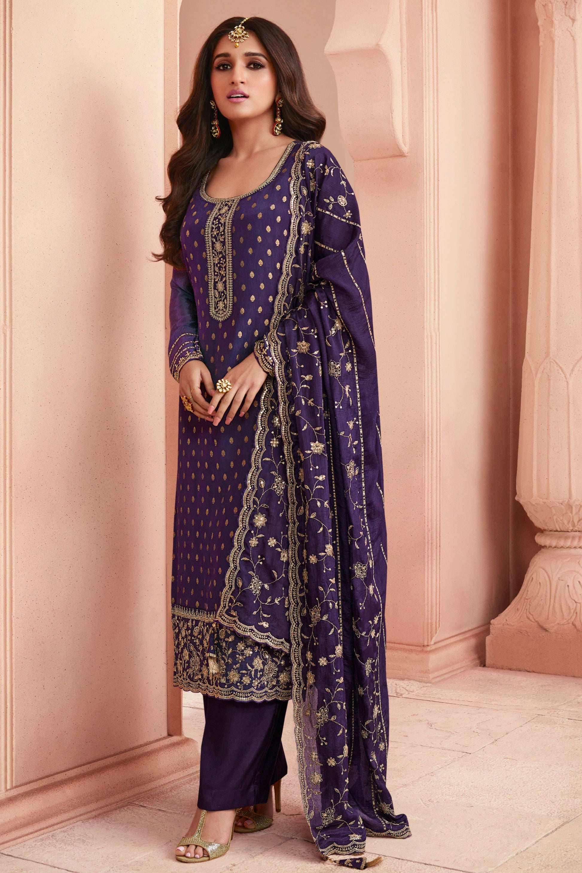 Affordable Purple Embroidered Salwar Kameez, Ethnic Party Wear 