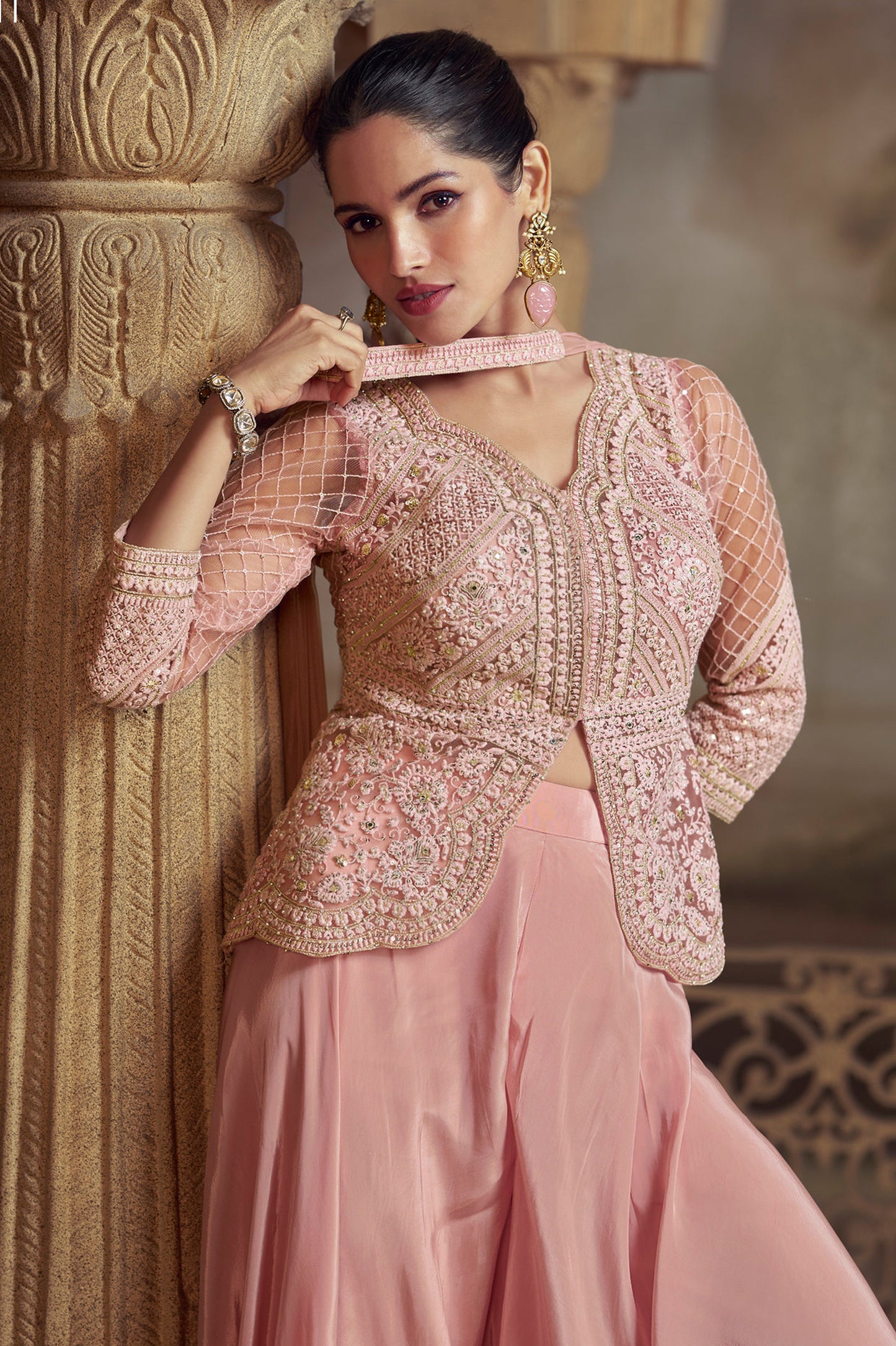 Designer Salwar Kameez Sharara Dress - Pakistani Wedding Outfit For Bridesmaids