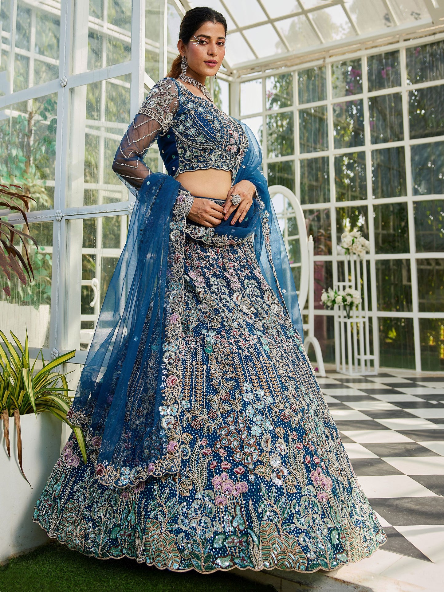 "Shop lehengas for festivals and weddings in America."
