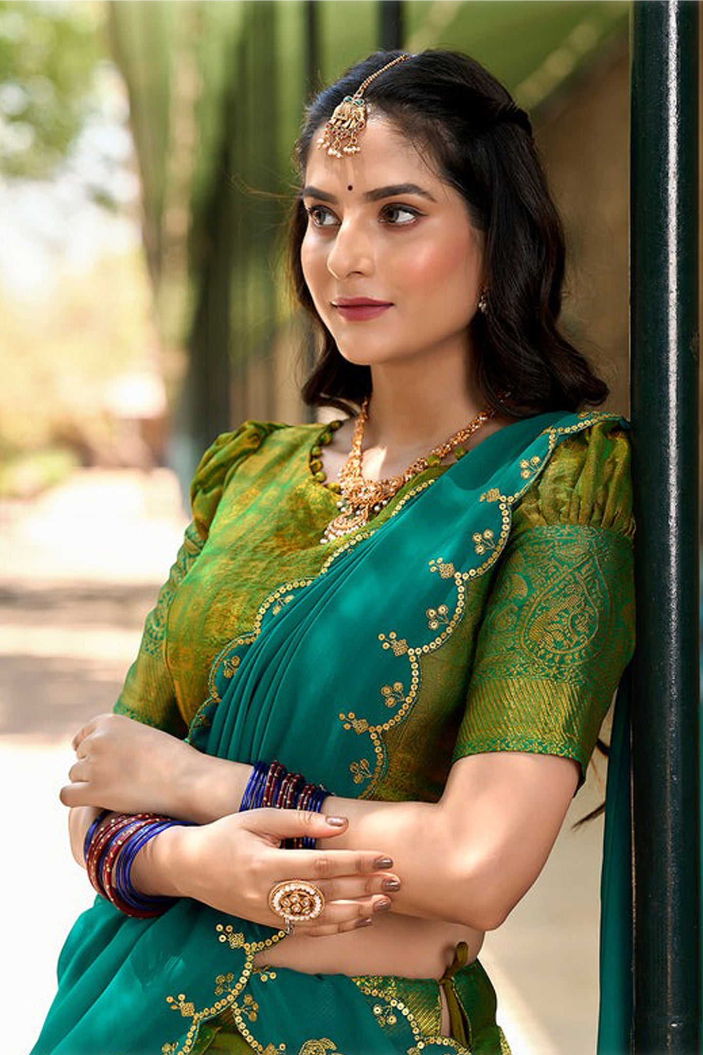 "Desi lehengas for American celebrations."
