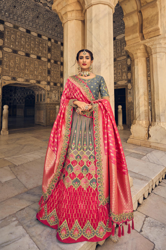 "Traditional lehengas for modern Indian Americans."

