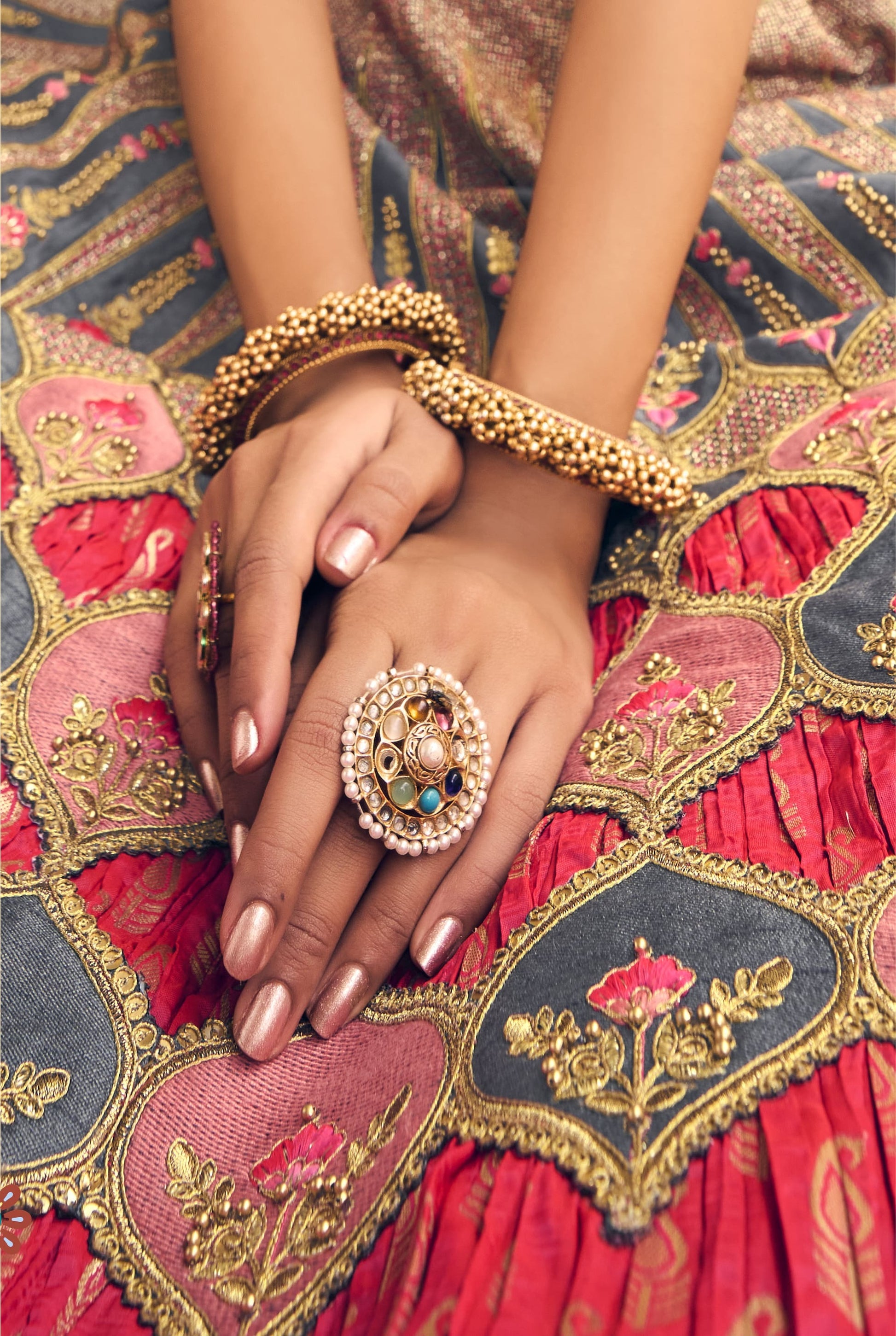 "Traditional lehengas for modern Indian Americans."
