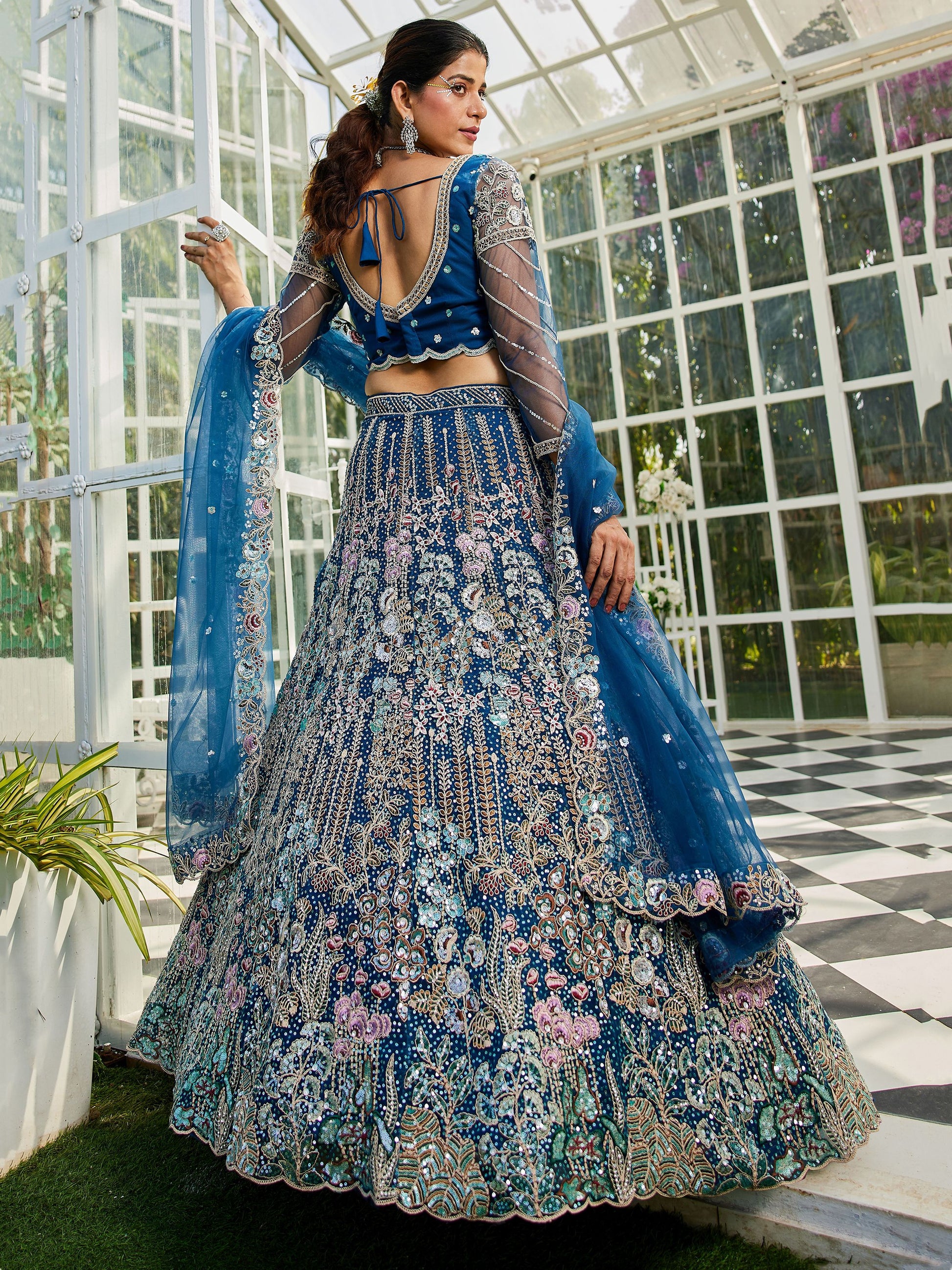 "Shop lehengas for festivals and weddings in America."
