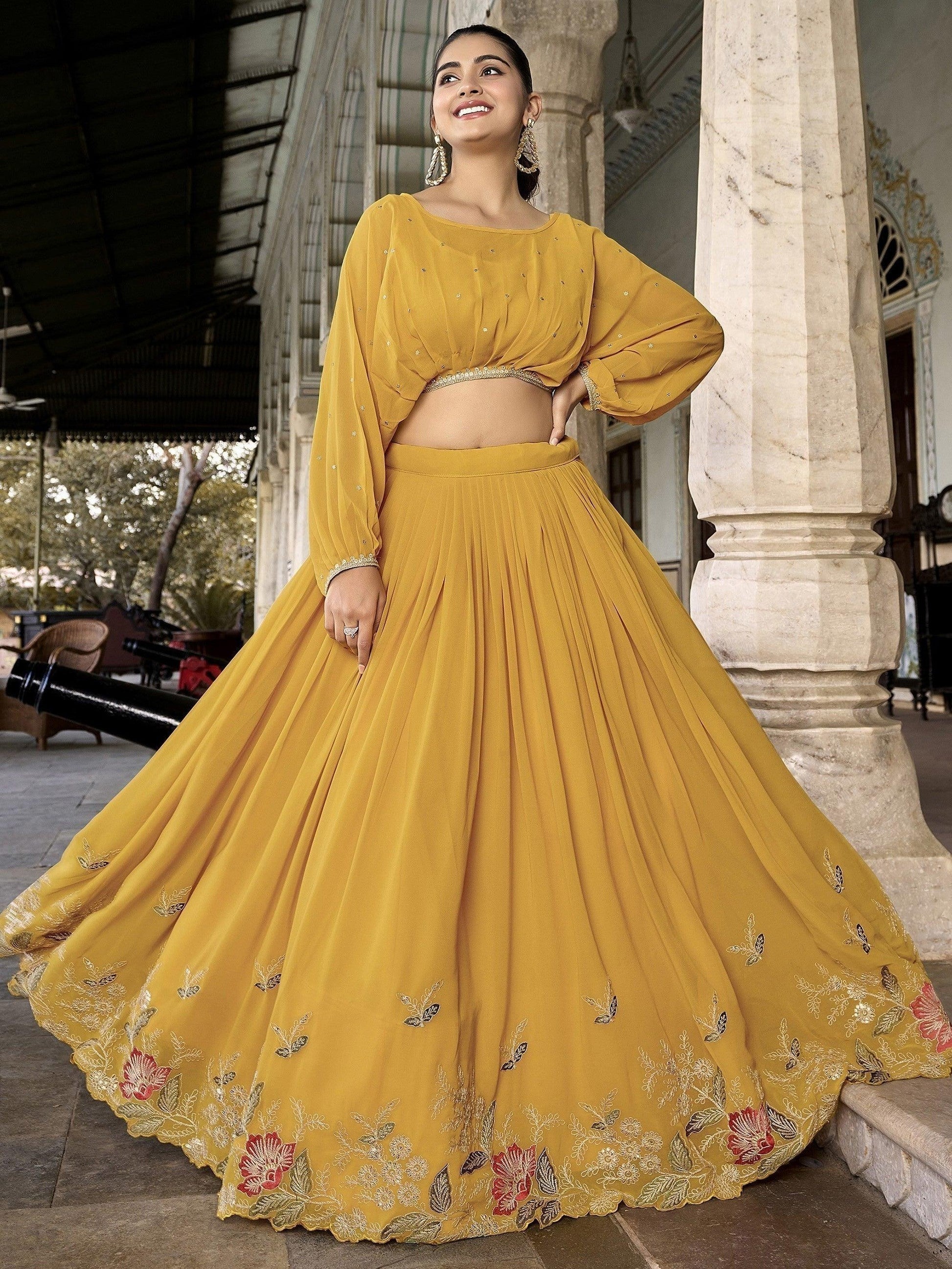 "Celebrate Indian roots in the U.S. with our lehengas."
